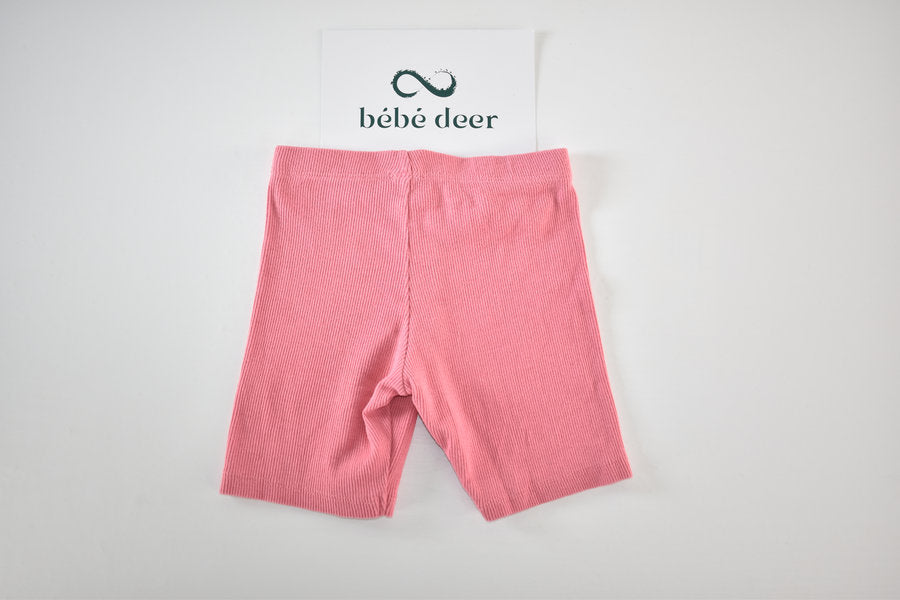 Pink ribbed cycling shorts