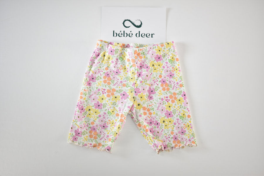 Floral ribbed short