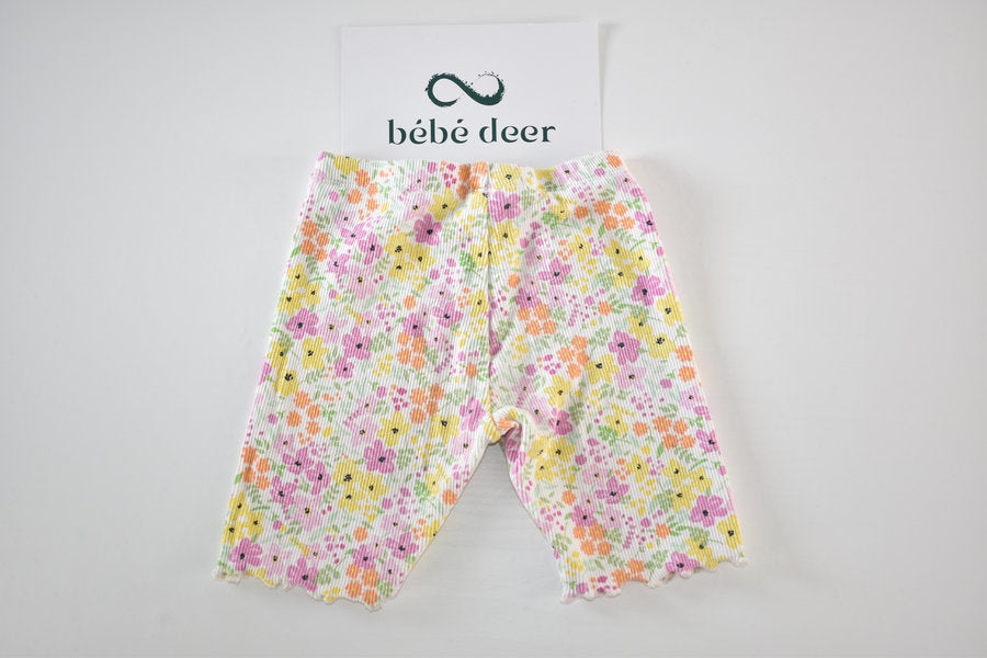 Floral ribbed short