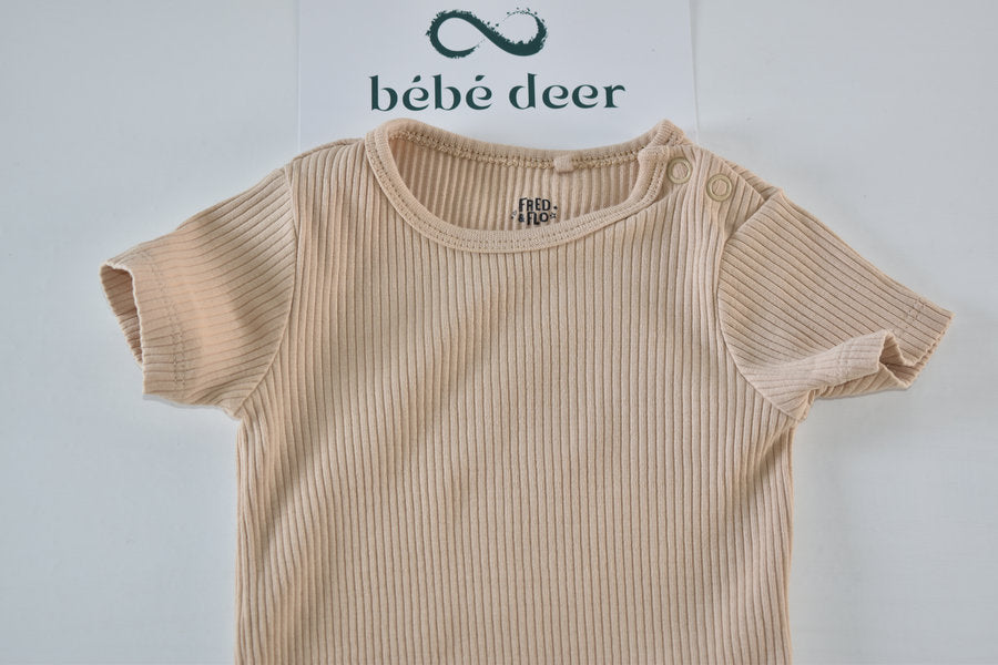 Body côtelé beige