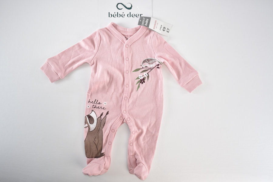 Pink bird sleepsuit BNWT