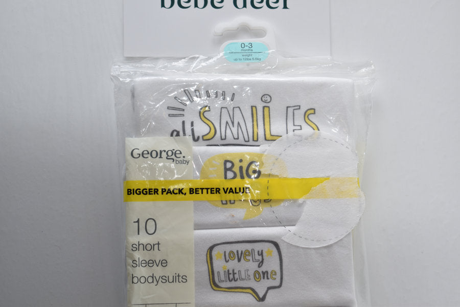 10 pack short sleeve bodysuits BNWT