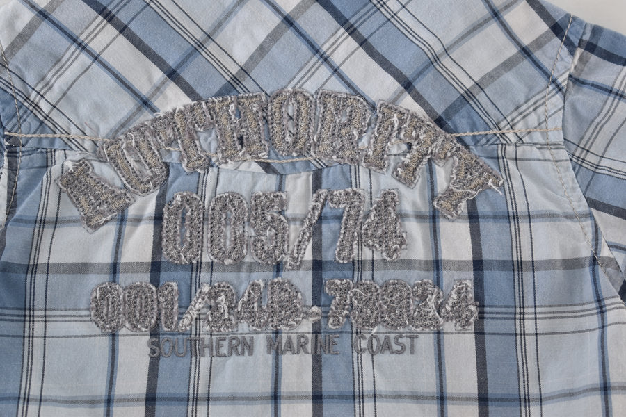 Short-sleeved checked shirt