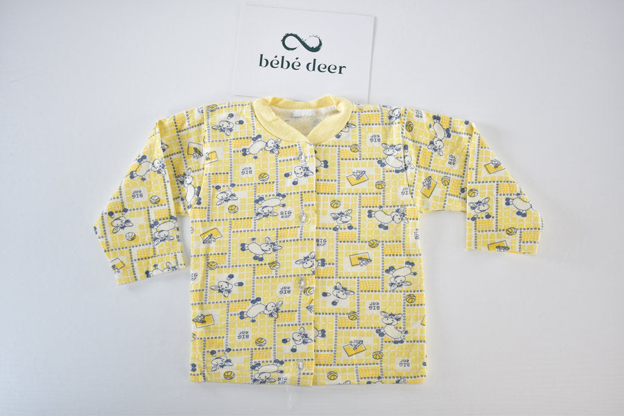 Long-sleeved printed top