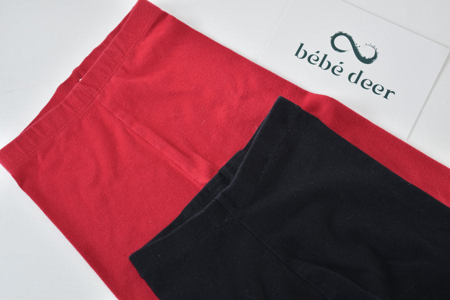 Pack of 2 leggings with decorative ankle trim