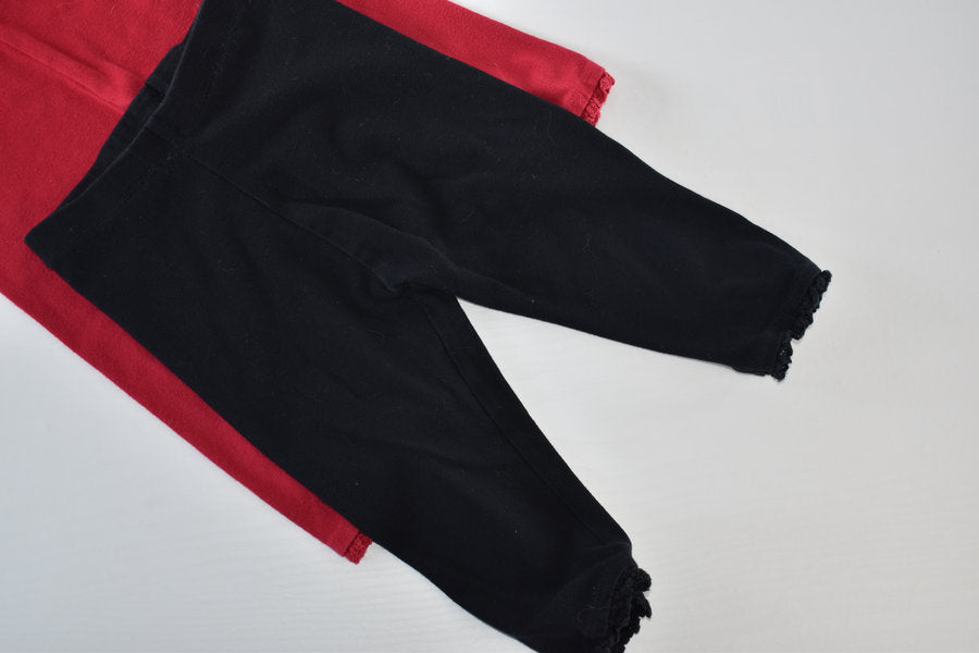 Pack of 2 leggings with decorative ankle trim