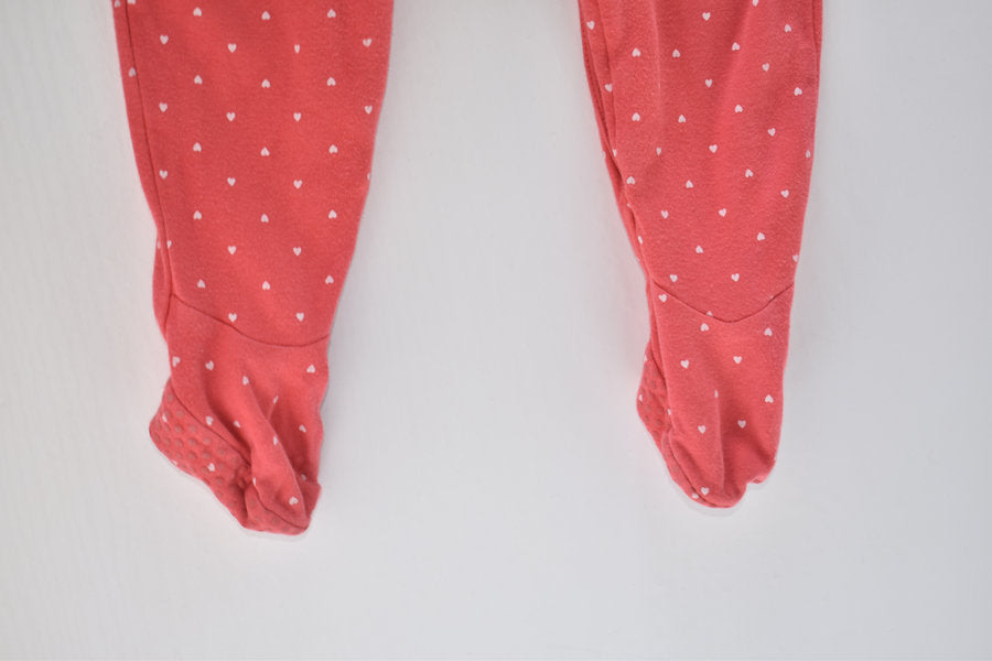 Red polka dot sleepsuit with frill detail