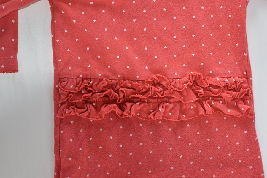 Red polka dot sleepsuit with frill detail