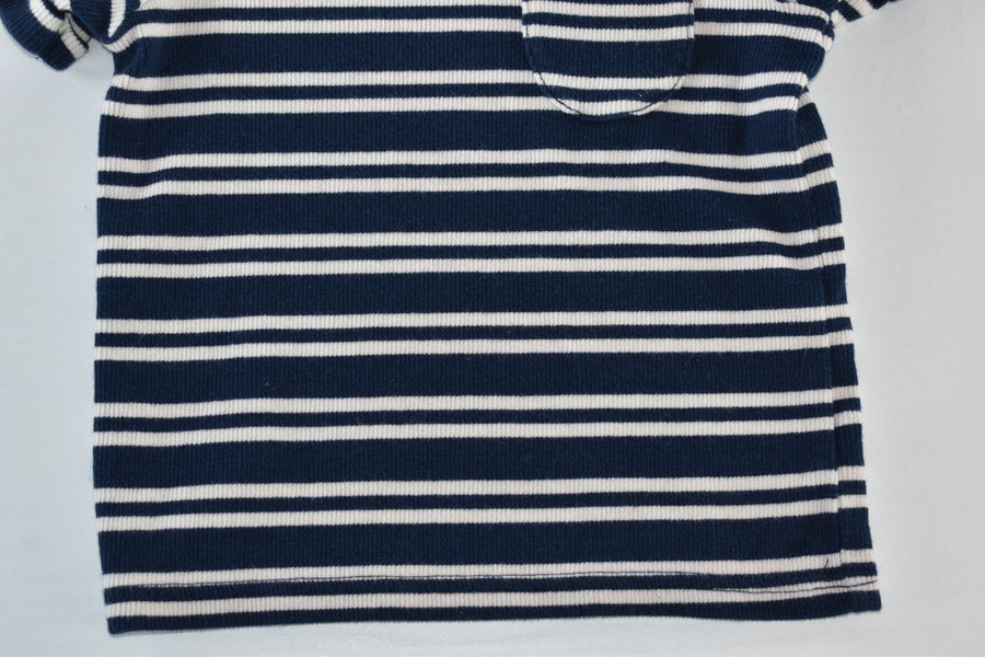 Navy and white striped t-shirt with pocket