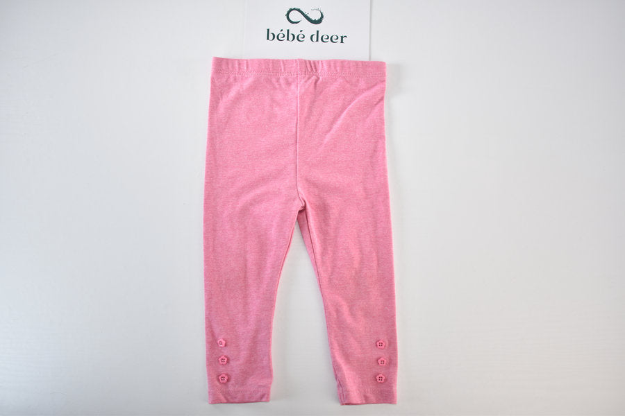 Pink marl leggings with button detail