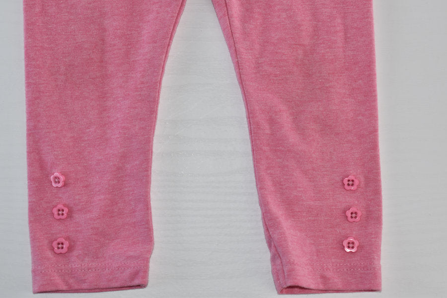Pink marl leggings with button detail