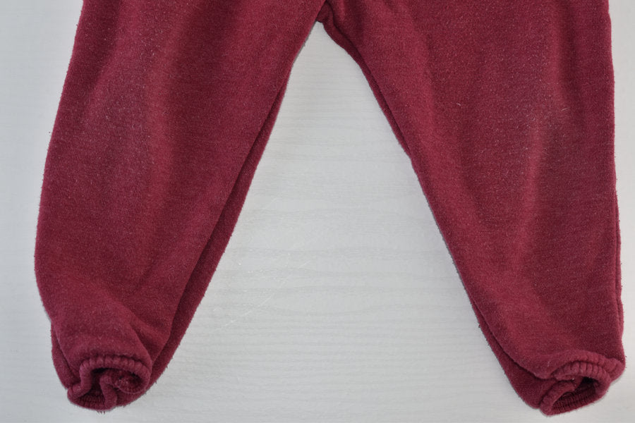 Burgundy trousers with drawstring detail