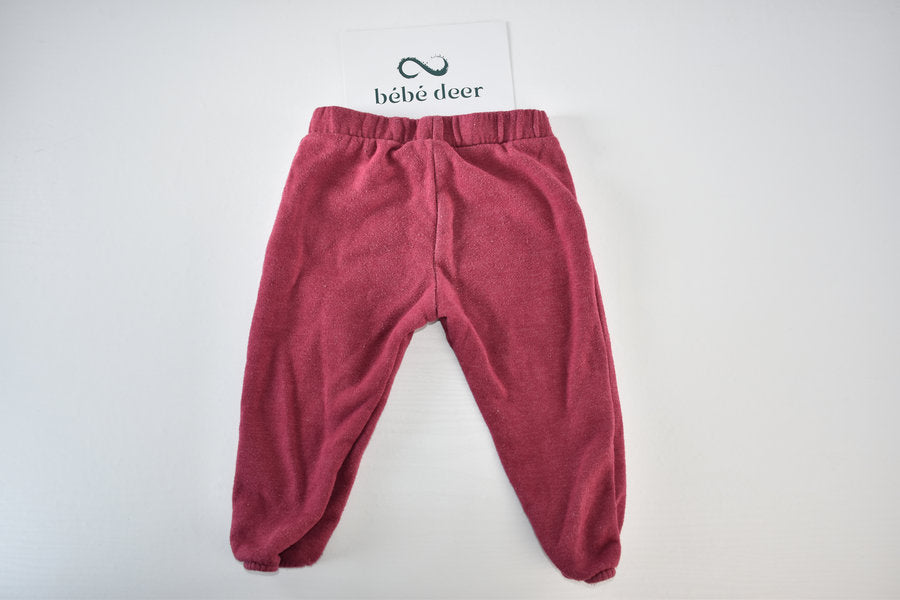 Burgundy trousers with drawstring detail
