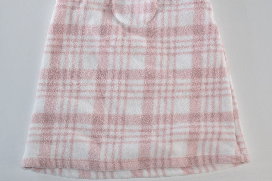 Pink check fleece pinafore dress