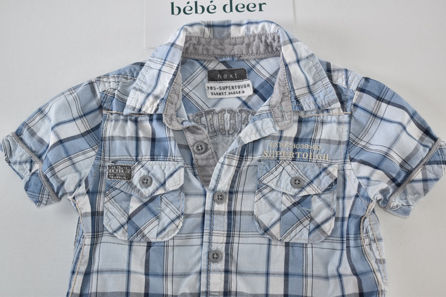 Short-sleeved checked shirt