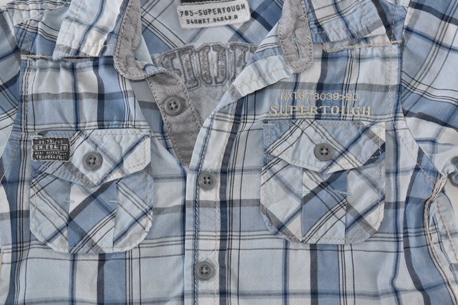 Short-sleeved checked shirt