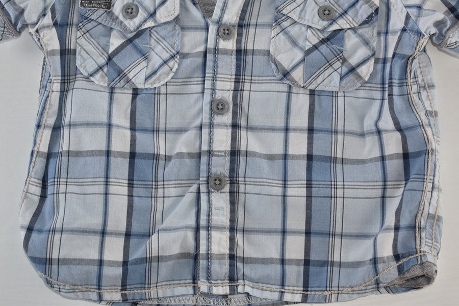 Short-sleeved checked shirt