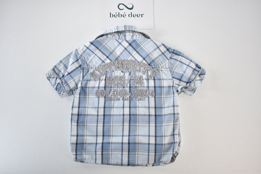 Short-sleeved checked shirt