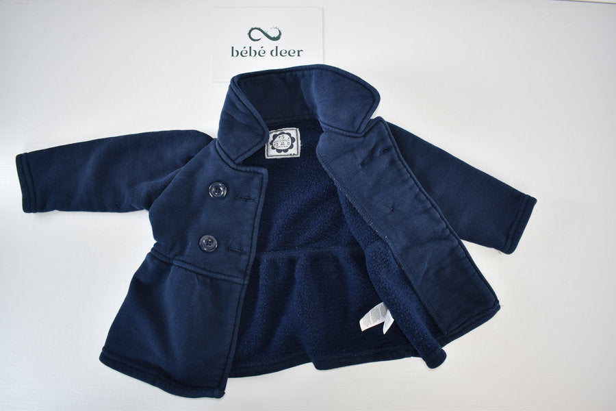 Navy coat with bow detail