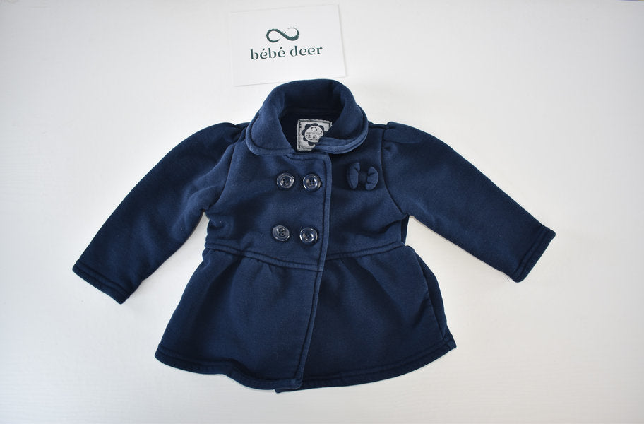 Navy coat with bow detail