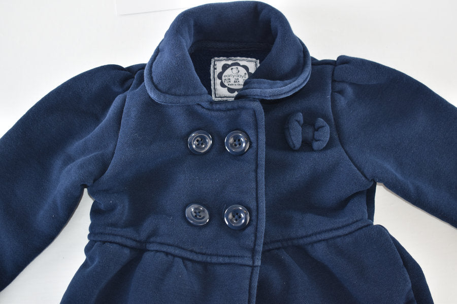 Navy coat with bow detail