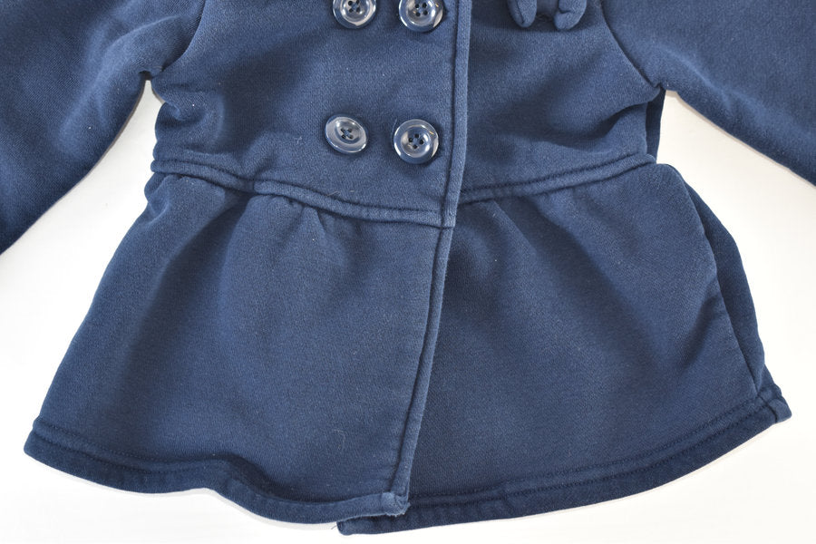Navy coat with bow detail