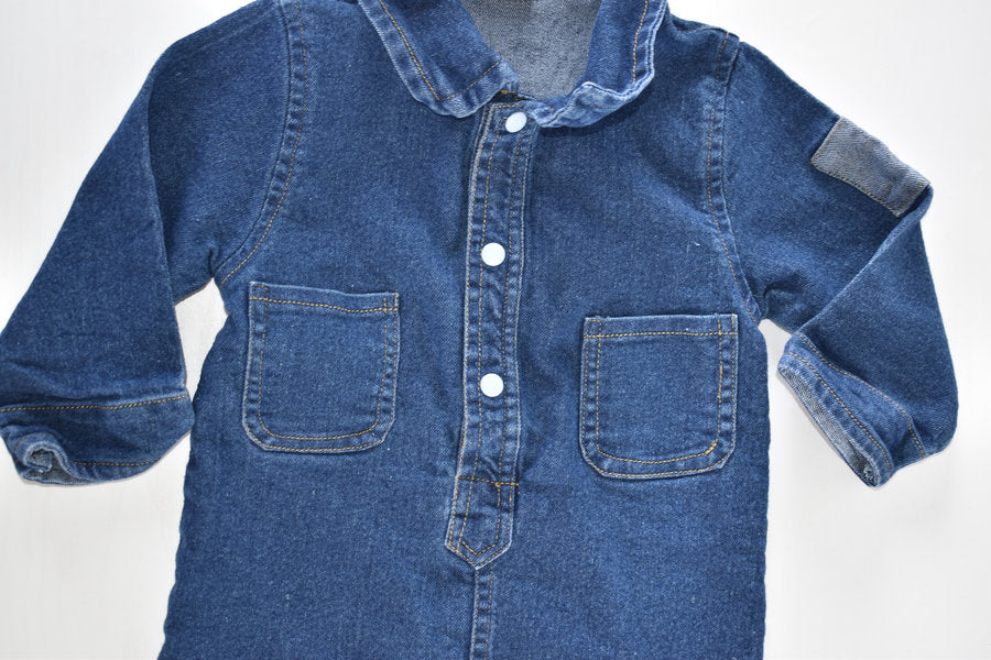 Denim-look romper