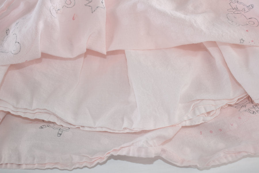 Light pink sleeveless dress with mouse and butterfly print