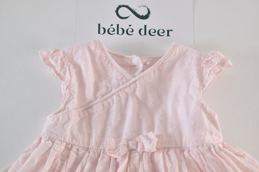 Light pink sleeveless dress with mouse and butterfly print