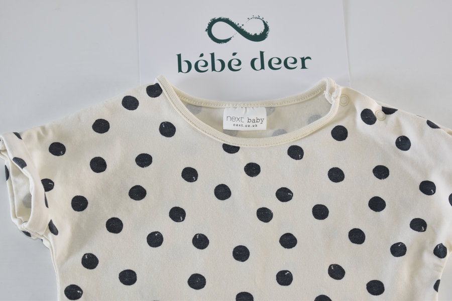 Top with black polka dot print