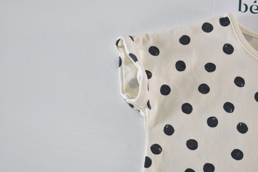 Top with black polka dot print