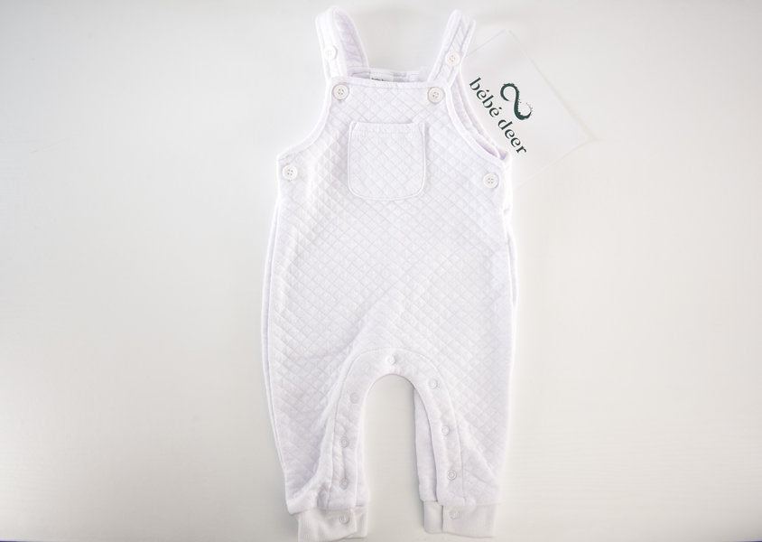 White quilted dungaree