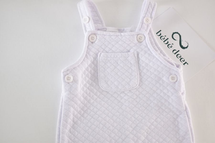 White quilted dungaree