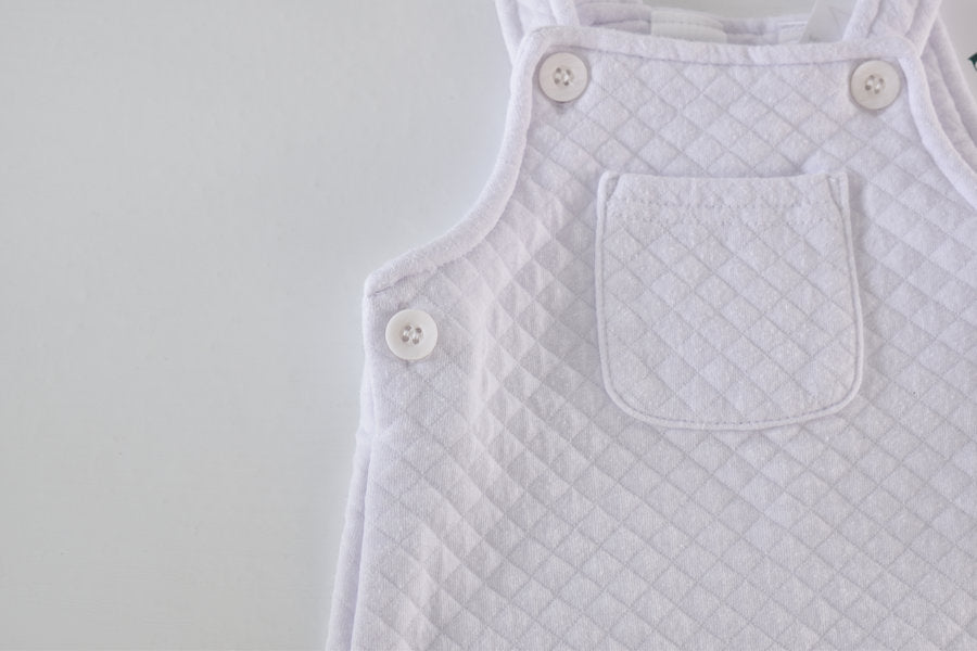 White quilted dungaree