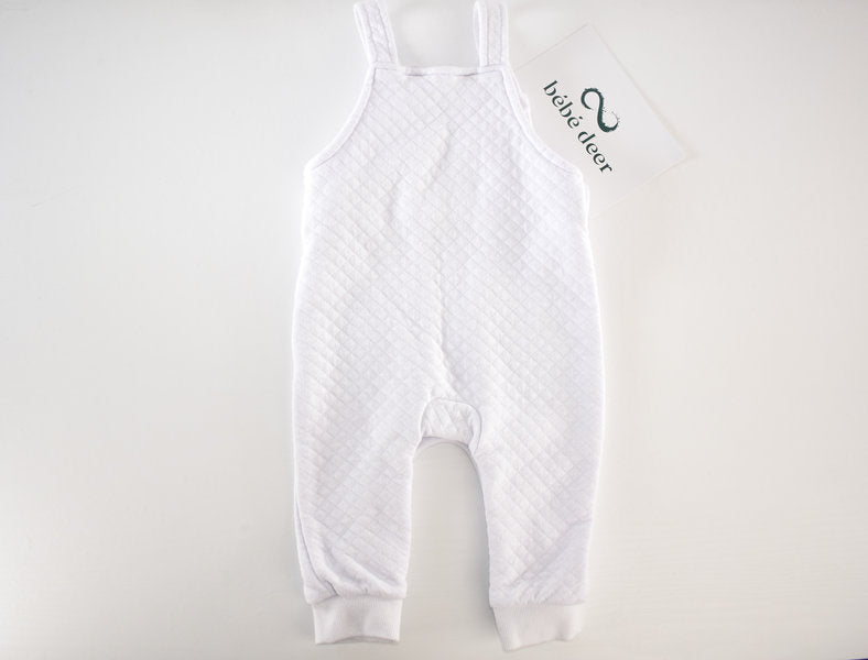 White quilted dungaree