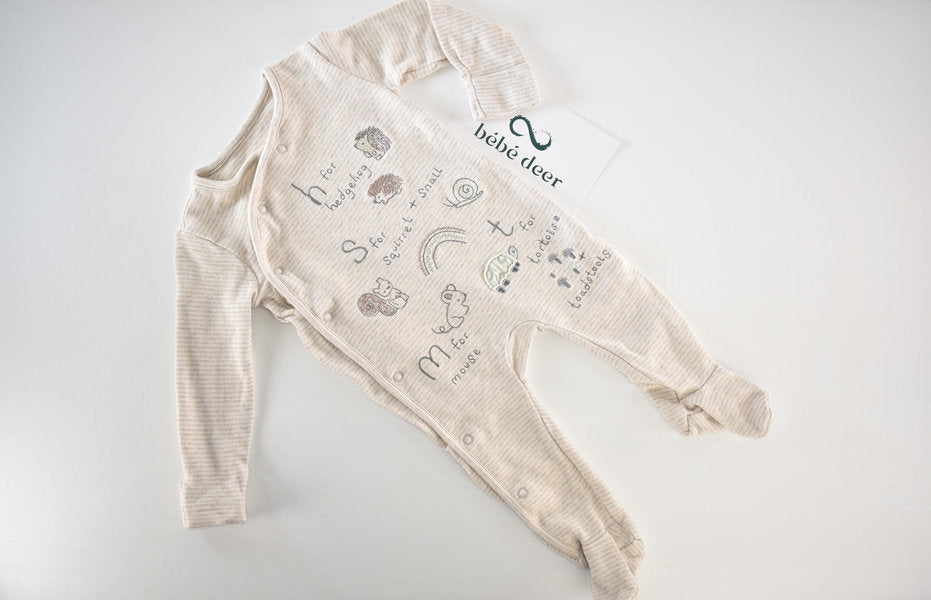 Sleepsuit alphabet-style animal