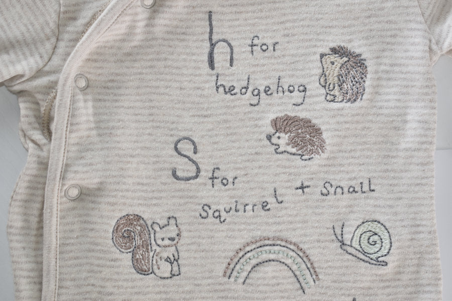 Sleepsuit alphabet-style animal