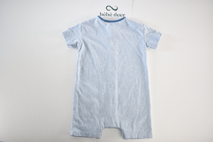 Light blue romper with a sailboat