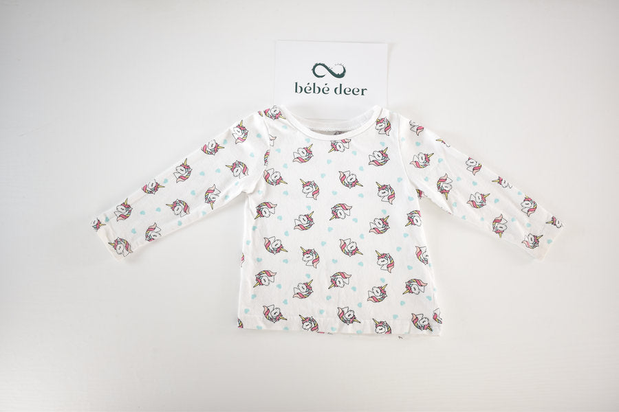 Top with unicorn print