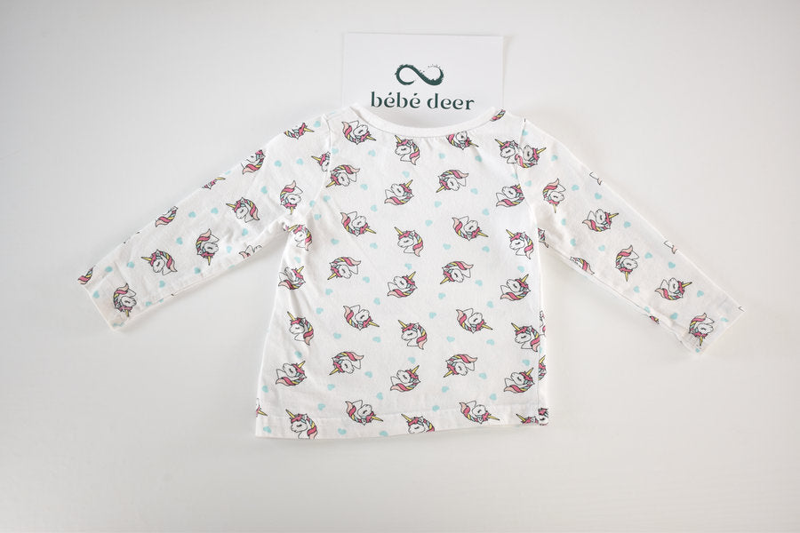 Top with unicorn print