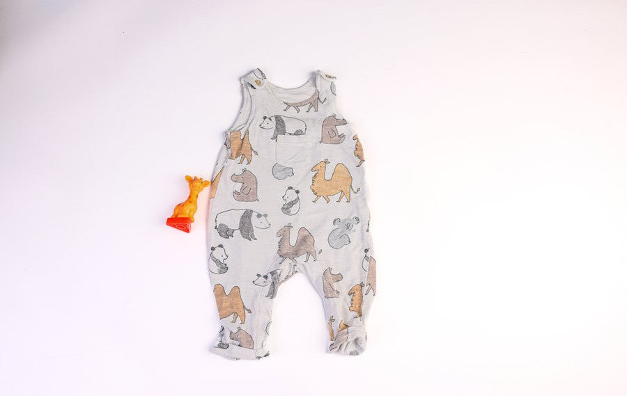 Animal print dungarees