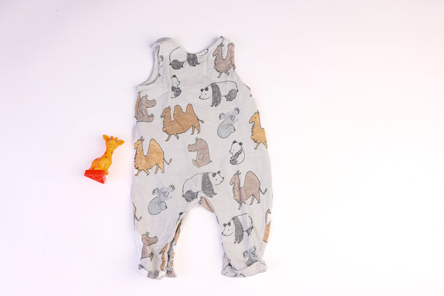 Animal print dungarees