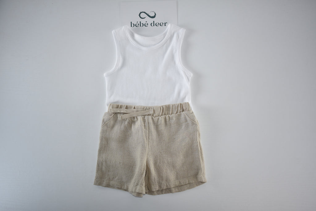 Ensemble short et body en mélange de lin