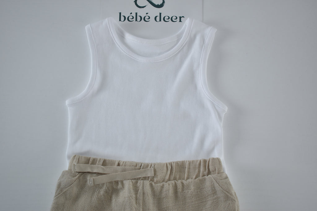 Ensemble short et body en mélange de lin