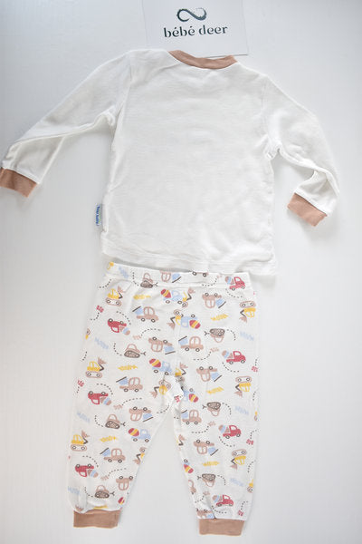 2-piece vehicle print pyjama set