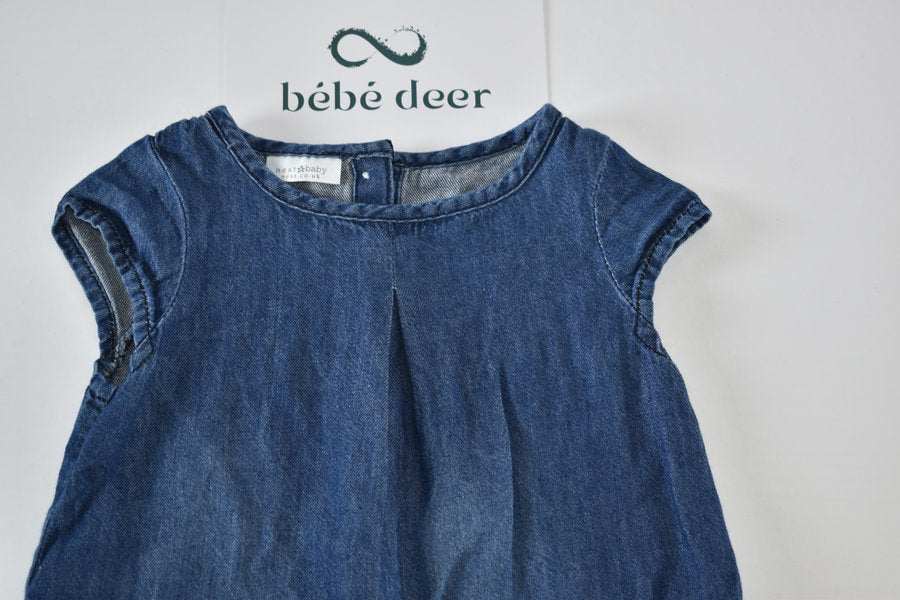 Denim dress with back button fastening