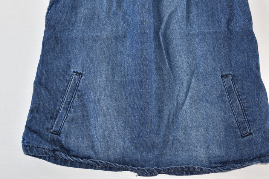 Denim dress with back button fastening