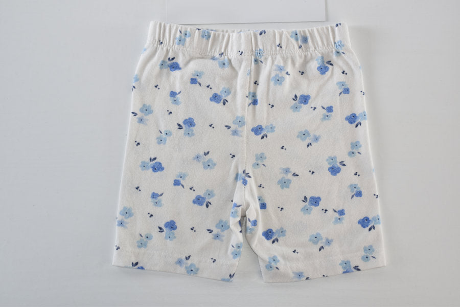 White floral cycling shorts