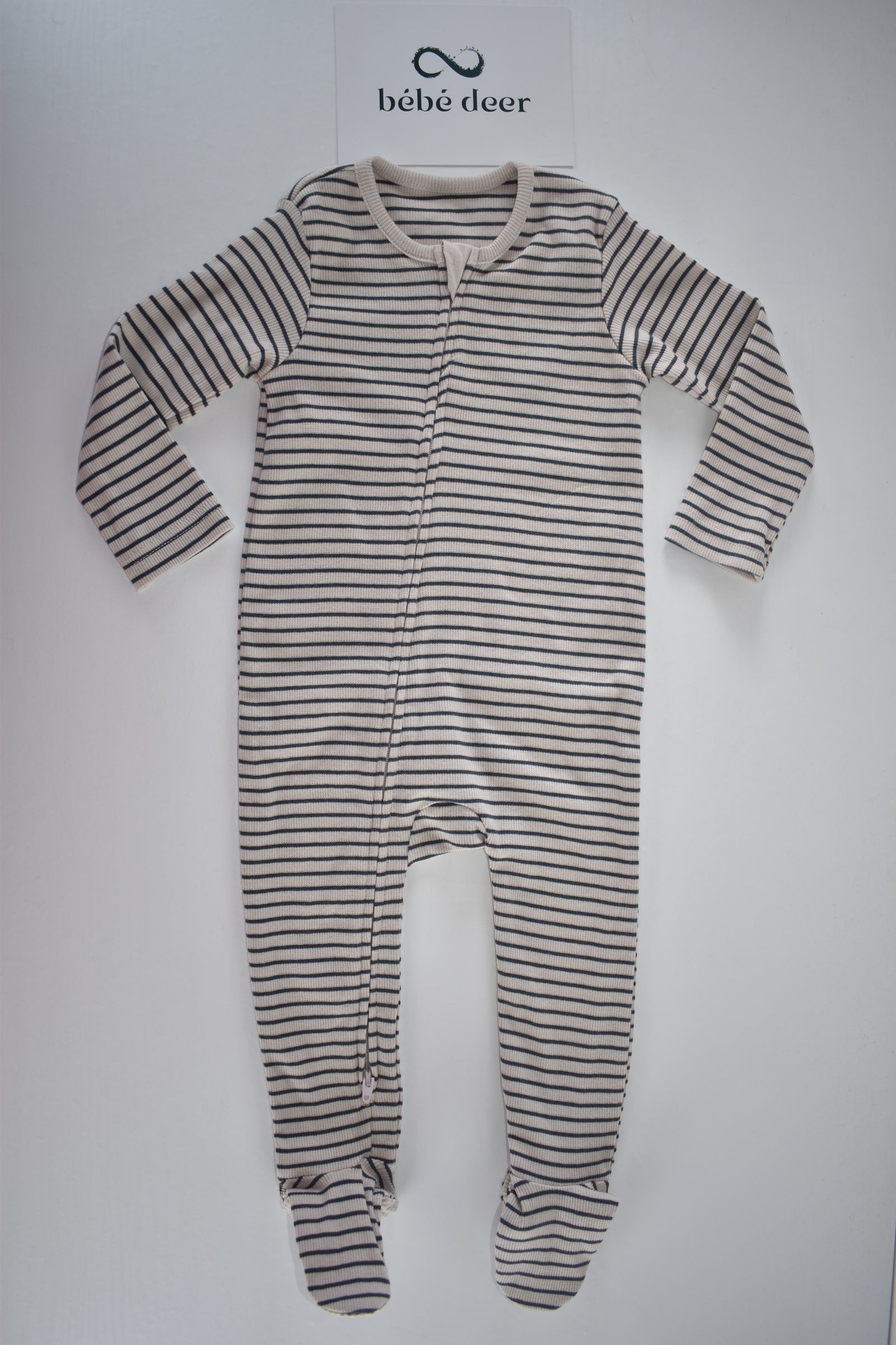 Striped zip sleepsuit