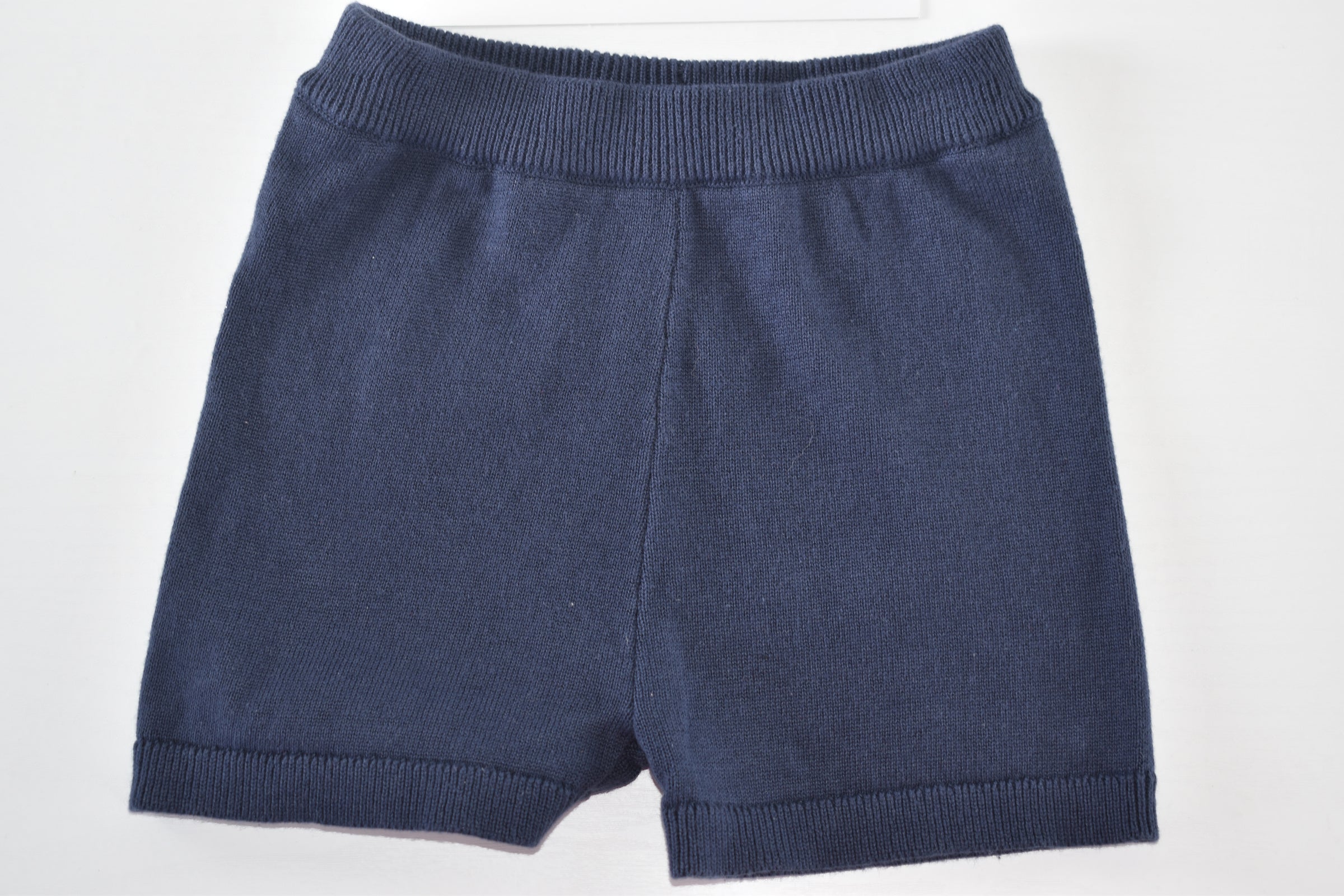 Navy knitted shorts